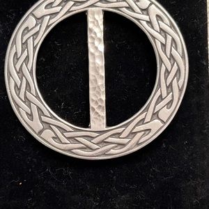 ladycrow silks pewter scarf ring or brooch